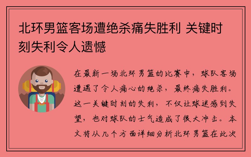北环男篮客场遭绝杀痛失胜利 关键时刻失利令人遗憾